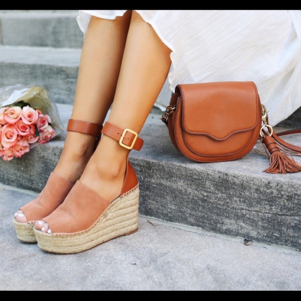 Chloe Espadrille Sandals Ankle Strap Platform US 5